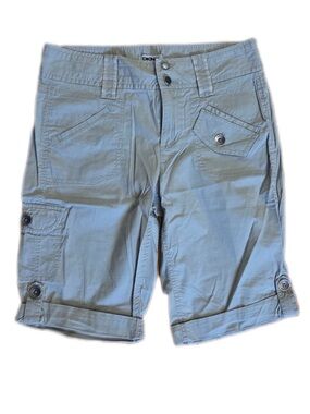 DKNY Pale Military Green Utility Cargo Bermuda Shorts